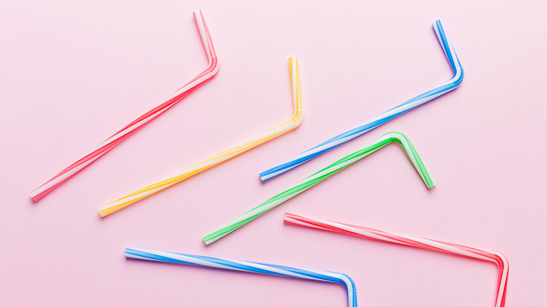 Colorful drinking straws